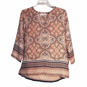 Anthropologie Violet+Claire Long Sleeve Blouse Boho Pullover Top Size Medium